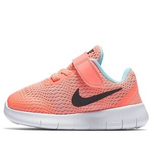 Nike Free Run TD Pink Orange Teal, girls toddler size 4c